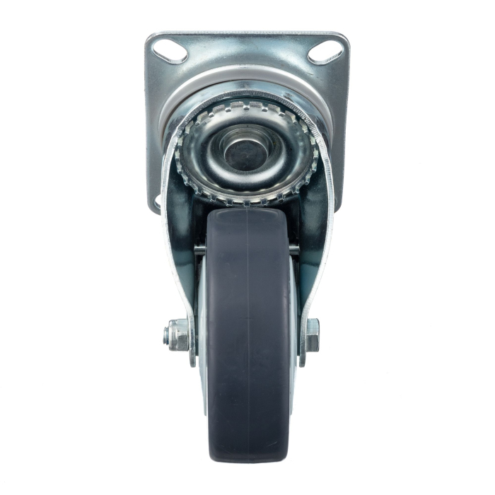 Детальное изображение Колесо Стелла-техник N48075TPRB поворотное с тормозом, диаметр 75мм, грузоподъемность 70кг, термопластичная серая резина, полипропилен - Купить