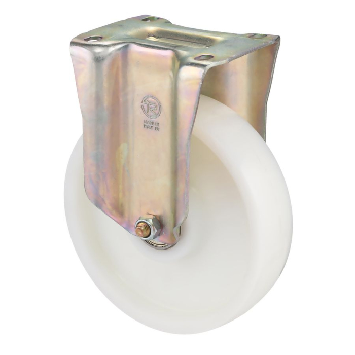 Детальное изображение Колесо Tellure Rota 685376 неповоротное, диаметр 200мм, грузоподъемность 750кг, полиамид, шариковый подшипник, усиленный кронштейн серии P - Купить