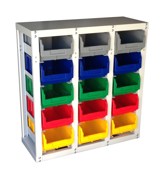 Детальное изображение Стеллаж с направляющими Стелла-техник V3-15 стационарный, односторонний, 15 ячеек с ящиками - Купить