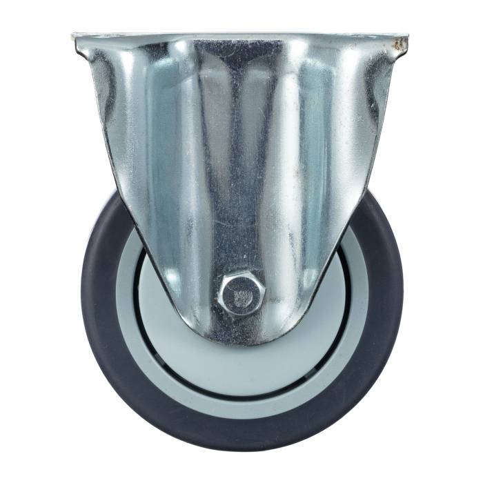 Детальное изображение Колесо Стелла-техник N48100TPRF неповоротное, диаметр 100мм, грузоподъемность 100кг, термопластичная серая резина, полипропилен - Купить