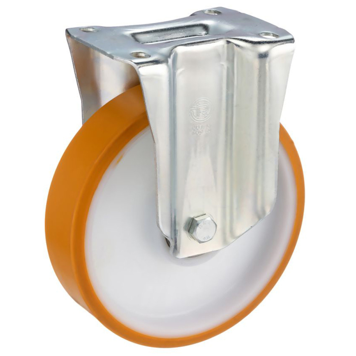 Детальное изображение Колесо Tellure Rota 665806 неповоротное, диаметр 200мм, грузоподъемность 500кг, полиуретан TR, полиамид 6 - Купить