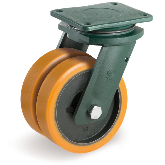 Детальное изображение Колесо Tellure Rota 648067 поворотное, диаметр 250мм, грузоподъемность 3000кг, полиуретан TR, чугун - Купить