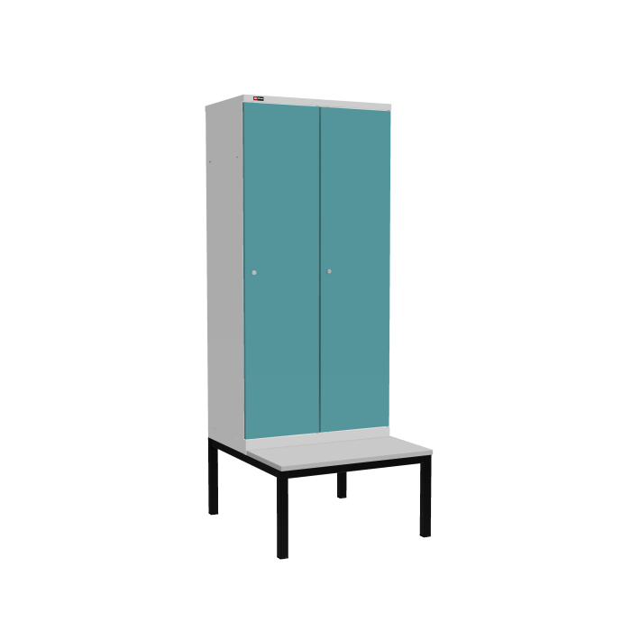 Детальное изображение Шкаф ДиКом УНО-421 (RAL 7038+RAL 5018) с подставкой-скамейкой - Купить