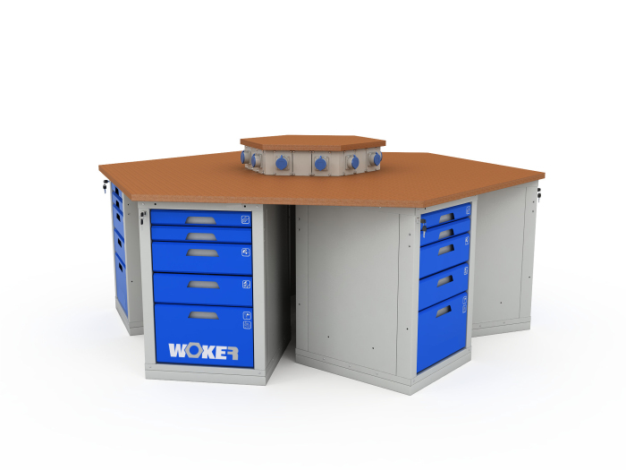 Детальное изображение Верстак шеститумбовый WOKER PRO 6005.2500 - Купить