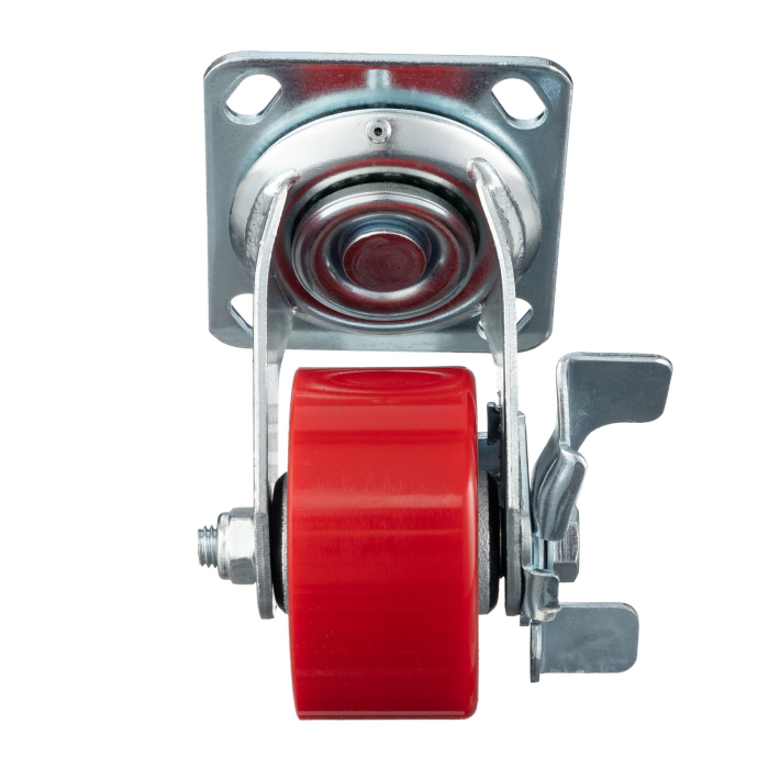 Детальное изображение Колесо Стелла-техник N29100CPUB1 d=100мм, чугун/полиуретан, поворотное с тормозом, игольчатый, г/п=200кг - Купить