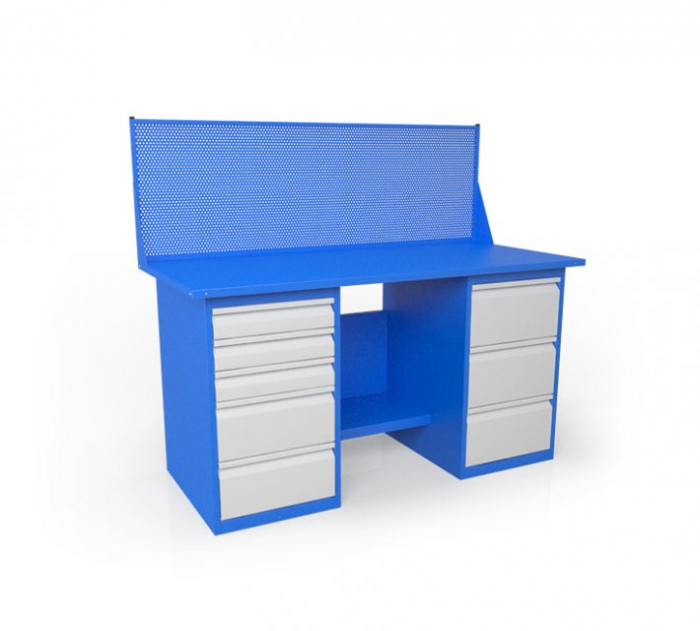 Детальное изображение Верстак слесарный двухтумбовый с защитным экраном ВСТ-Н 15/508-ПС500-Э4 - Купить