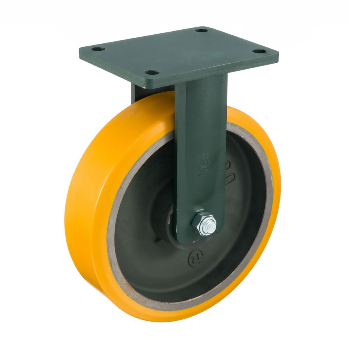 Детальное изображение Колесо Tellure Rota 648438 неповоротное, диаметр 300мм, грузоподъемность 2300кг, полиуретан TR, чугун, сверхпрочный кронштейн EEHD - Купить