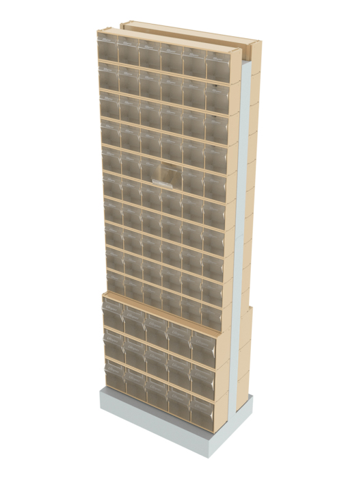 Детальное изображение Стойка бежевая двусторонняя напольная Стелла-техник 406-00-10-03-B (600х380х1650) - Купить