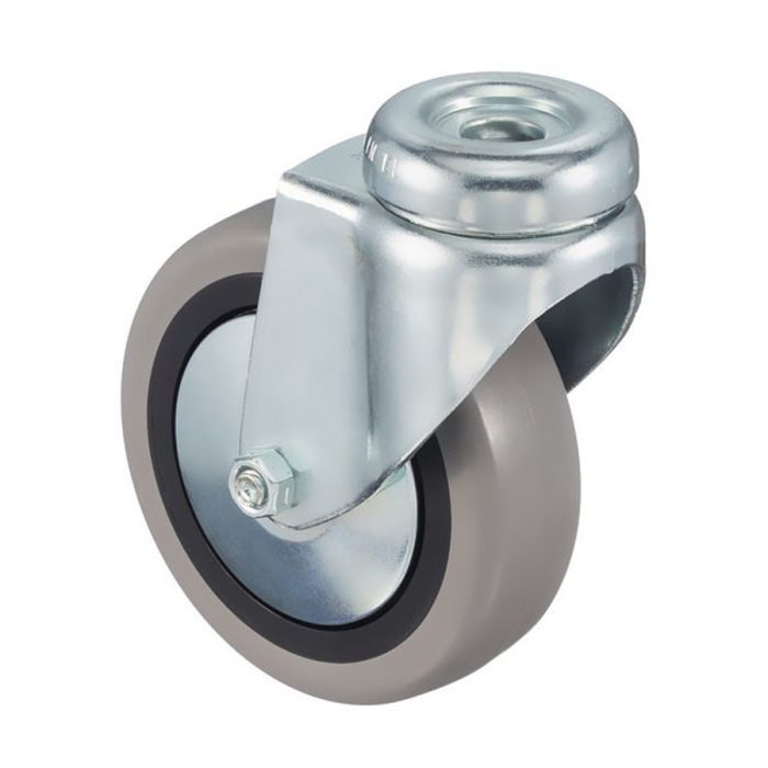 Детальное изображение Колесо Tellure Rota 373101 поворотное, диаметр 50мм, грузоподъемность 35кг, серая резина, полипропилен - Купить