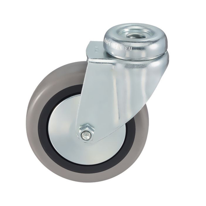 Детальное изображение Колесо Tellure Rota 373101 поворотное, диаметр 50мм, грузоподъемность 35кг, серая резина, полипропилен - Купить