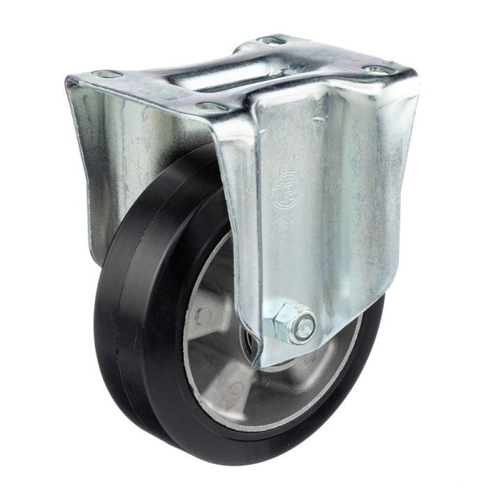 Детальное изображение Колесо Tellure Rota 726210 неповоротное, диаметр 160мм, грузоподъемность 300кг, эластичная резина SYGMA, алюминий - Купить