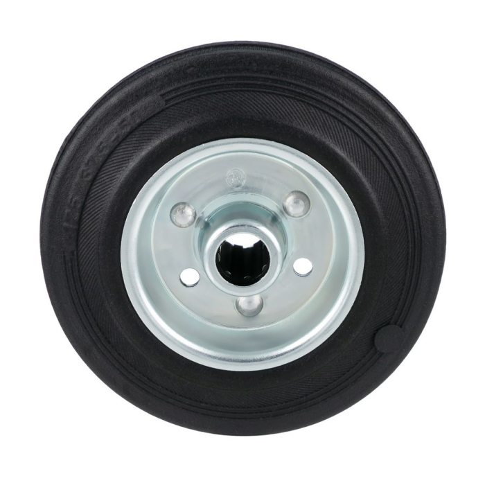 Детальное изображение Колесо Tellure Rota 533103 под ось, диаметр 125мм, грузоподъемность 130кг, черная резина, сталь - Купить