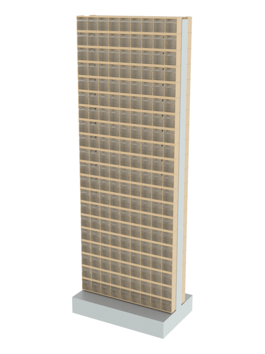 Детальное изображение Стойка бежевая двусторонняя напольная Стелла-техник 406-20-00-00-B (600х380х1650) - Купить