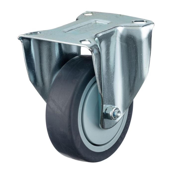 Детальное изображение Колесо Стелла-техник N48100TPRF неповоротное, диаметр 100мм, грузоподъемность 100кг, термопластичная серая резина, полипропилен - Купить