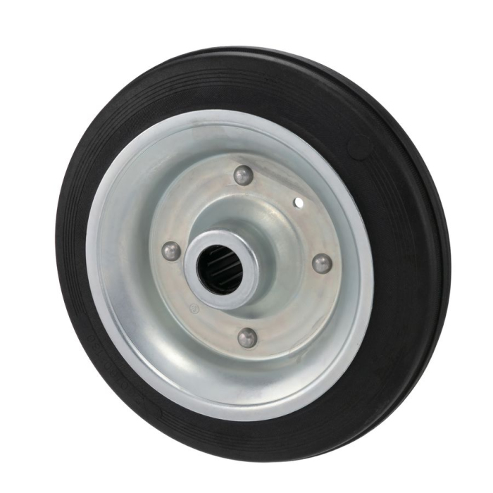 Детальное изображение Колесо Tellure Rota 533108 под ось, диаметр 250мм, грузоподъемность 300кг, черная резина, сталь - Купить