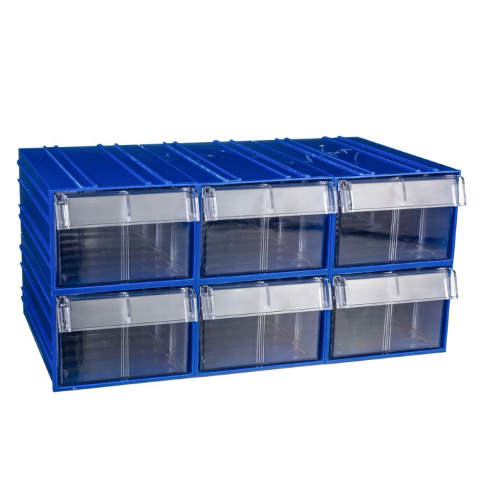 Детальное изображение Пластиковый короб Стелла-техник C-2-К6-синий-прозрачный , 140х250х100мм, комплект 6 штук - Купить