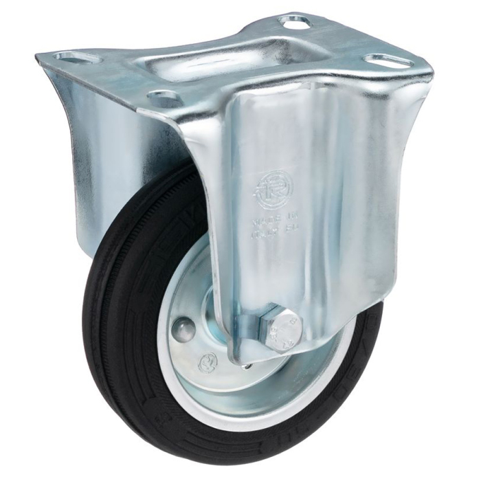 Детальное изображение Колесо Tellure Rota 535902 неповоротное, диаметр 100мм, грузоподъемность 80кг, черная резина, сталь - Купить