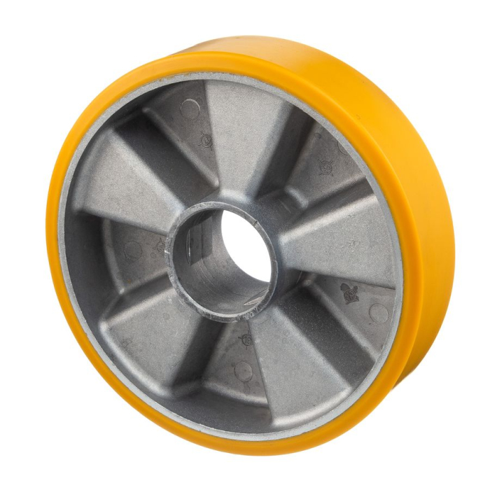 Детальное изображение Колесо Tellure Rota 653104 под ось, диаметр 150мм, грузоподъемность 600кг, полиуретан TR, алюминий, шариковый подшипник в комплект не входит - Купить