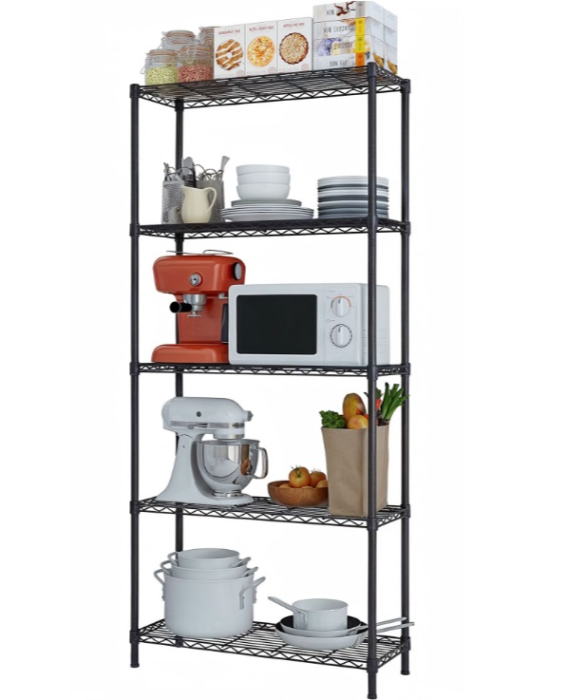 Детальное изображение Стеллаж сетчатый Стелла-техник СРС6035180П5В , 600х350х1800 мм, 5 полок, цвет черный, нагрузка на полку 40 кг - Купить