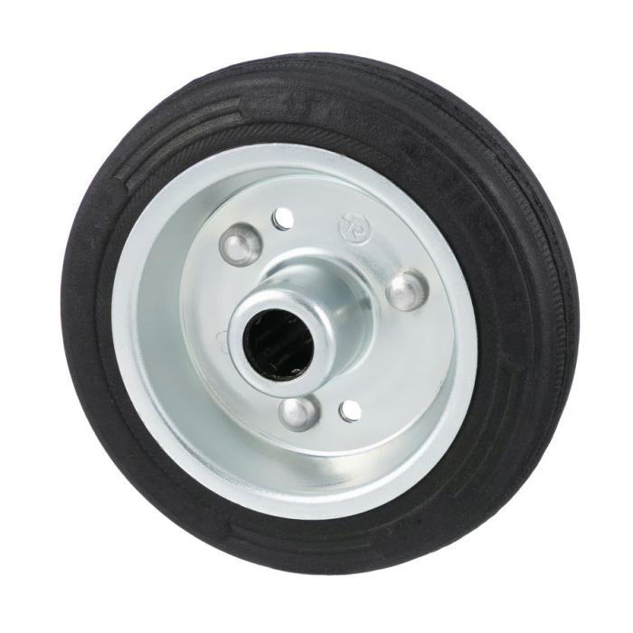 Детальное изображение Колесо Tellure Rota 533122 под ось, диаметр 100мм, грузоподъемность 80кг, черная резина, сталь - Купить