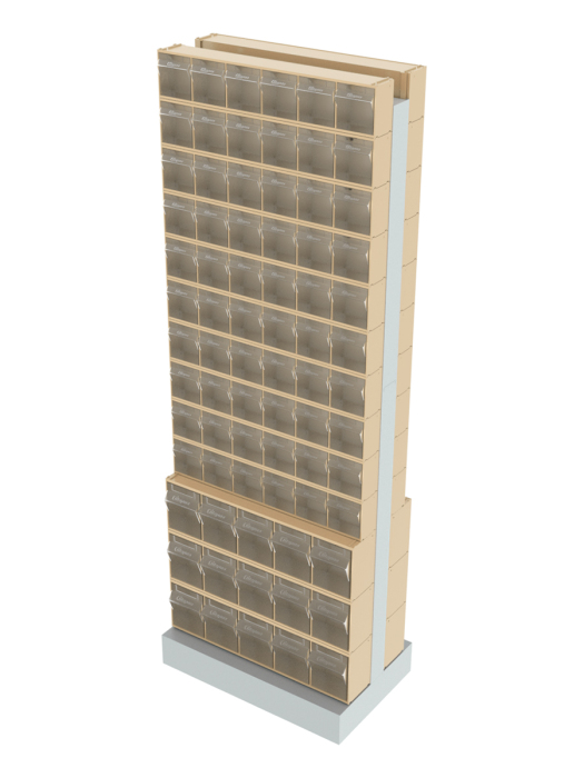 Детальное изображение Стойка бежевая двусторонняя напольная Стелла-техник 406-00-10-03-B (600х380х1650) - Купить