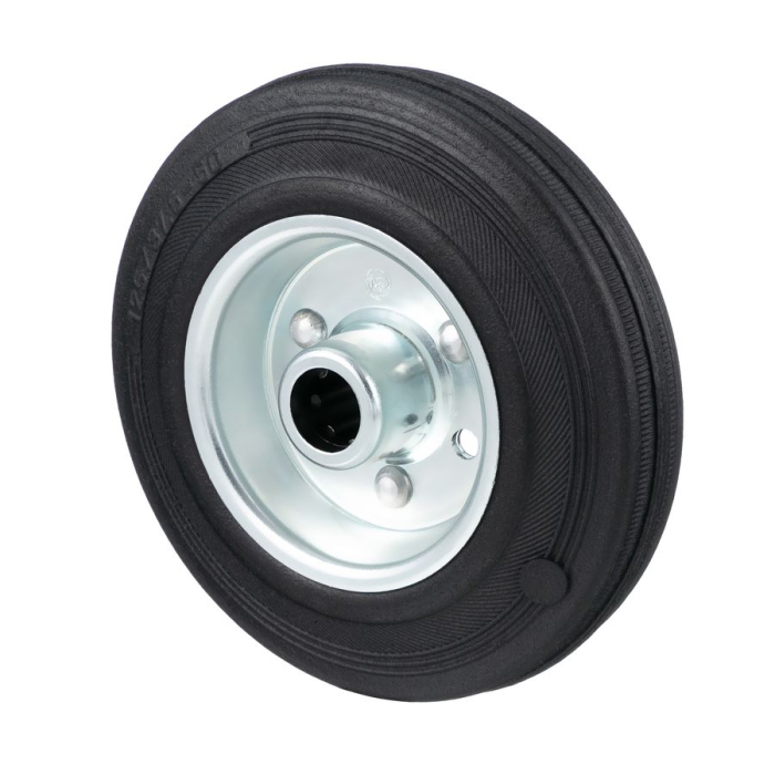 Детальное изображение Колесо Tellure Rota 533103 под ось, диаметр 125мм, грузоподъемность 130кг, черная резина, сталь - Купить