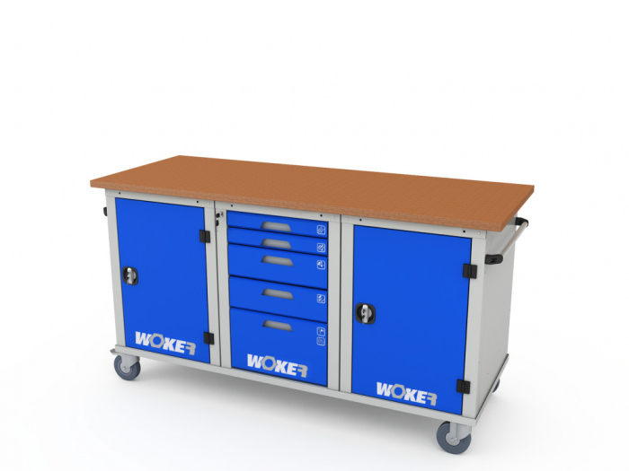 Детальное изображение Верстак мобильный трехтумбовый WOKER PRO 3151.1800 - Купить