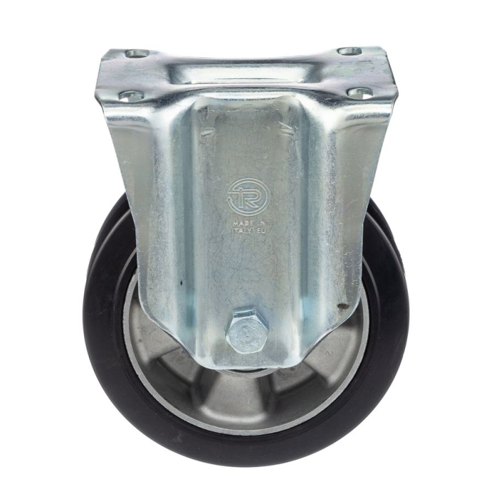 Детальное изображение Колесо Tellure Rota 726210 неповоротное, диаметр 160мм, грузоподъемность 300кг, эластичная резина SYGMA, алюминий - Купить