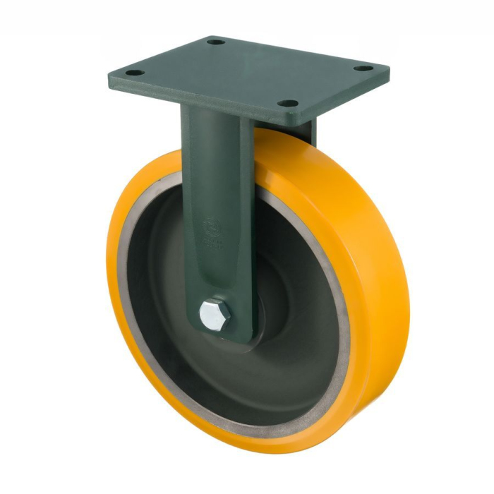 Детальное изображение Колесо Tellure Rota 648407 неповоротное, диаметр 250мм, грузоподъемность 1500кг, полиуретан TR, чугун, сверхпрочный кронштейн EEHD - Купить