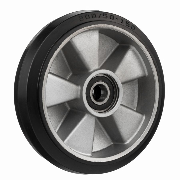 Детальное изображение Колесо Стелла-техник R200 диаметр 200мм, резина, алюминий, шариковый подшипник под ось 20мм - Купить