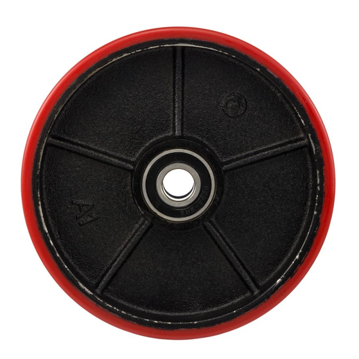 Детальное изображение Колесо Стелла-техник P180 диаметр 180мм, полиуретан, чугун, шариковый подшипник под ось 20мм - Купить