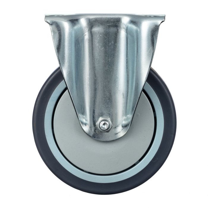 Детальное изображение Колесо Стелла-техник N48125TPRF неповоротное, диаметр 125мм, грузоподъемность 140кг, термопластичная серая резина, полипропилен - Купить