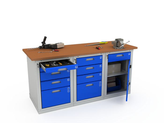 Детальное изображение Верстак трехтумбовый WOKER PRO 3542.1800 - Купить