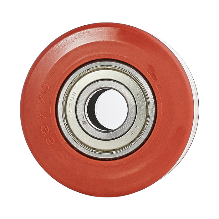 Детальное изображение Ролик Tellure Rota 782102 подвилочный большегрузный 82х70мм, грузоподъемность 600кг, термопластичный полиуретан, сталь, шариковый подшипник в комплекте - Купить