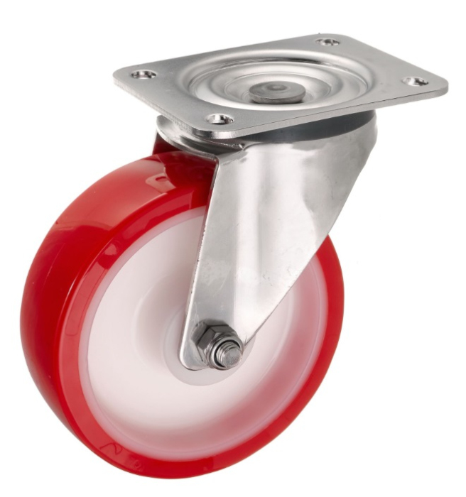 Детальное изображение Колесо Стелла-техник 6902-150 неповоротное, диаметр 160мм, грузоподъемность 350кг, термопластичный полиуретан, полиамид, кронштейн из нержавеющей стали - Купить