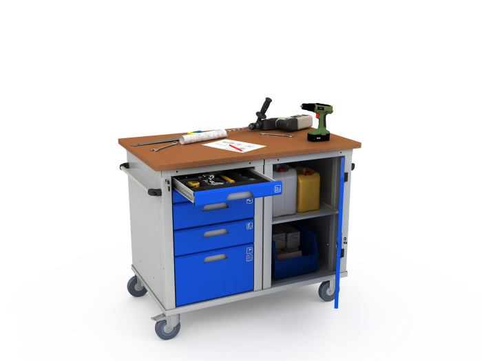 Детальное изображение Верстак мобильный двухтумбовый WOKER PRO 2501.1200 - Купить