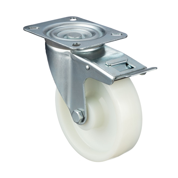 Детальное изображение Колесо Стелла-техник N48160PNYB поворотное с тормозом, d=160мм, полиамид, подшипник скольжения, г/п=500кг - Купить