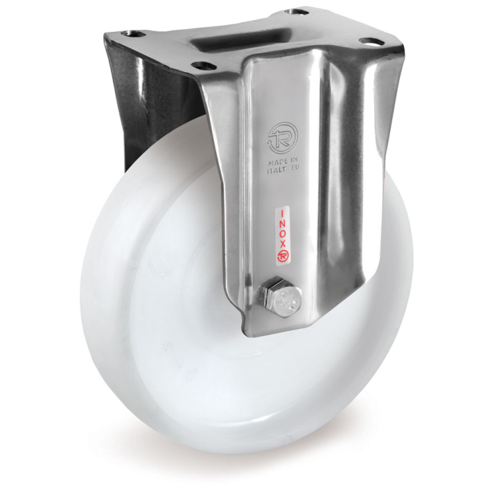 Детальное изображение Колесо Tellure Rota 685404 неповоротное, диаметр 150мм, грузоподъемность 300кг, полиамид, нержавейка - Купить