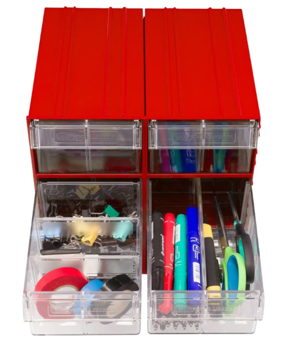 Детальное изображение Пластиковый короб Стелла-техник C-2-К20-красный-прозрачный , 140х250х100мм, комплект 20 штук - Купить