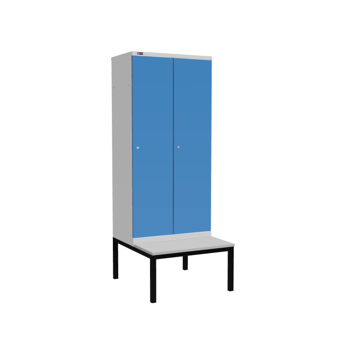 Детальное изображение Шкаф ДиКом УНО-421 (RAL 7038+RAL 5012) с подставкой-скамейкой - Купить
