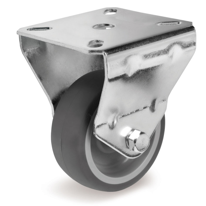 Детальное изображение Колесо Tellure Rota 385201 неповоротное, диаметр 50мм, грузоподъемность 40кг, серая резина, полипропилен - Купить