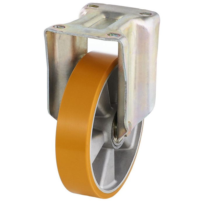 Детальное изображение Колесо Tellure Rota 658606 неповоротное, диаметр 200мм, грузоподъемность 750кг, полиуретан TR, алюминий - Купить