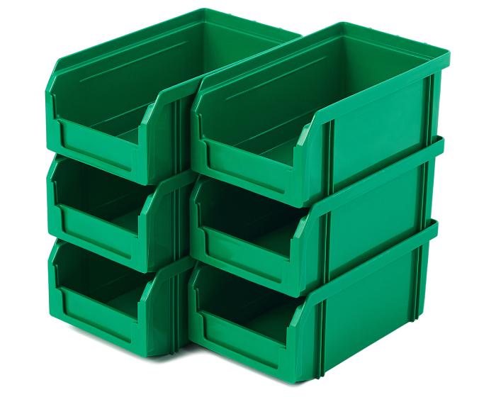 Детальное изображение Пластиковый ящик Стелла-техник V-1-К6-зеленый , комплект 6 штук - Купить