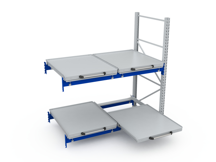 Детальное изображение Стеллаж с выкатными платформами S-HEAVY 500 (2 яруса хранения) - Купить