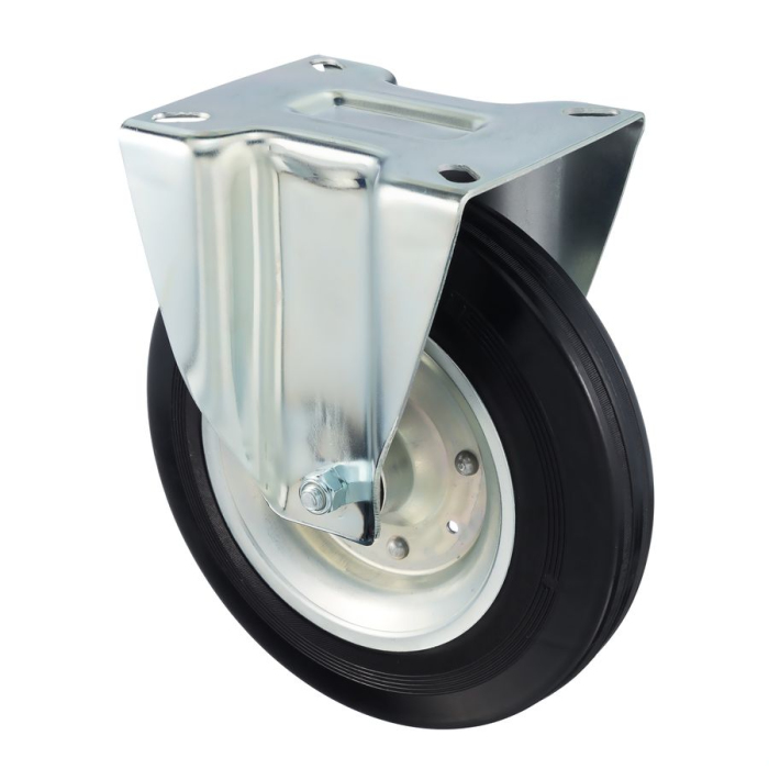 Детальное изображение Колесо Tellure Rota 535909 неповоротное, диаметр 280мм, грузоподъемность 390кг, черная резина, сталь - Купить