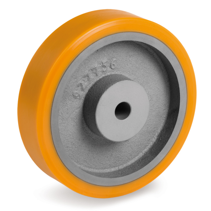 Детальное изображение Колесо Tellure Rota 641108 с возможностью расточки оси и выреза шпоночного паза, диаметр 300мм, грузоподъемность 2000кг, полиуретан TR, чугун - Купить