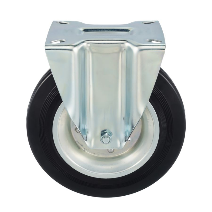 Детальное изображение Колесо Tellure Rota 535909 неповоротное, диаметр 280мм, грузоподъемность 390кг, черная резина, сталь - Купить