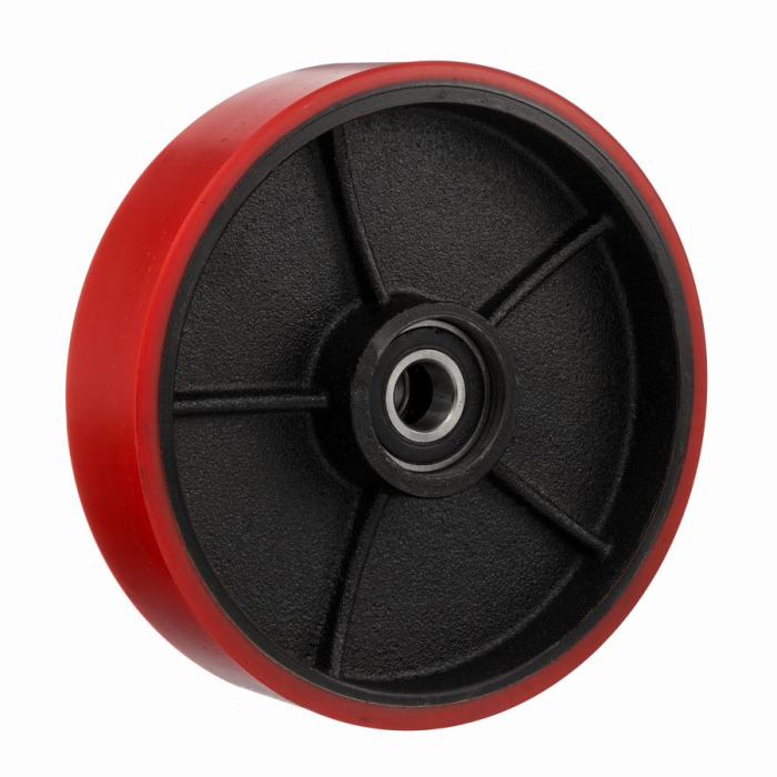 Детальное изображение Колесо Стелла-техник P200 диаметр 200мм, полиуретан, чугун, шариковый подшипник под ось 20мм - Купить