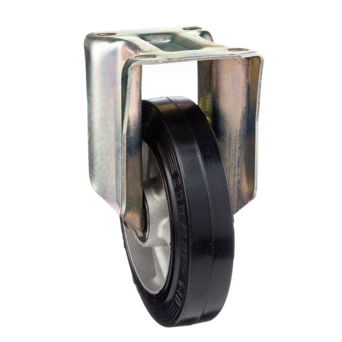 Детальное изображение Колесо Tellure Rota 728516 неповоротное, диаметр 200мм, грузоподъемность 500кг, эластичная резина SYGMA, алюминий, усиленный кронштейн P - Купить