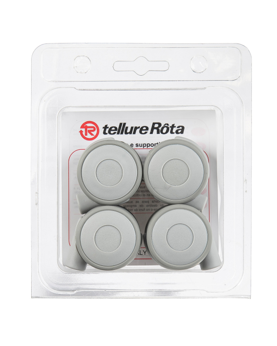 Детальное изображение Комплект колес Tellure Rota 345102 из 4-х поворотных опор, диаметр 40мм, грузоподъемность 10кг, серая резина, полипропилен - Купить